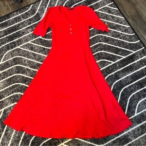 Lauren Ralph Lauren red dress with gold buttons size large